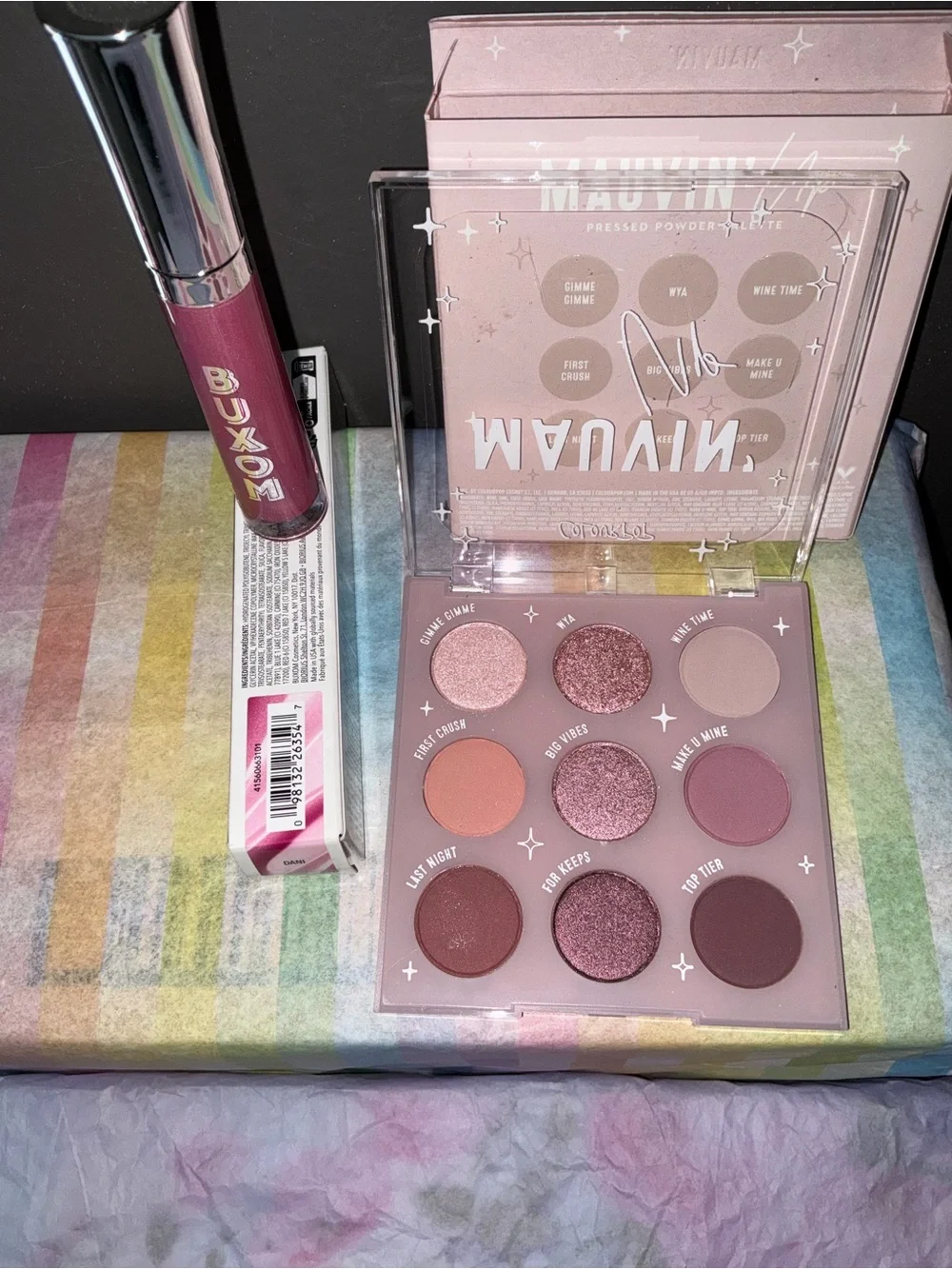 ColourPop Mauvin' Up eyeshadow palette w/Buxom plumping lip polish